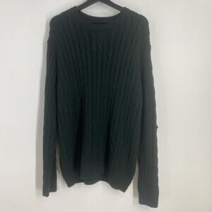 Brandy Melville Fisherman Cable Knit Sweater Women’s L/XL Forest Green Academia